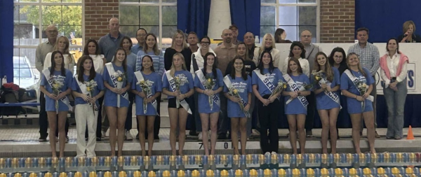 Seniors during Senior Night presentation, courtesy of Hannah Belenkiy